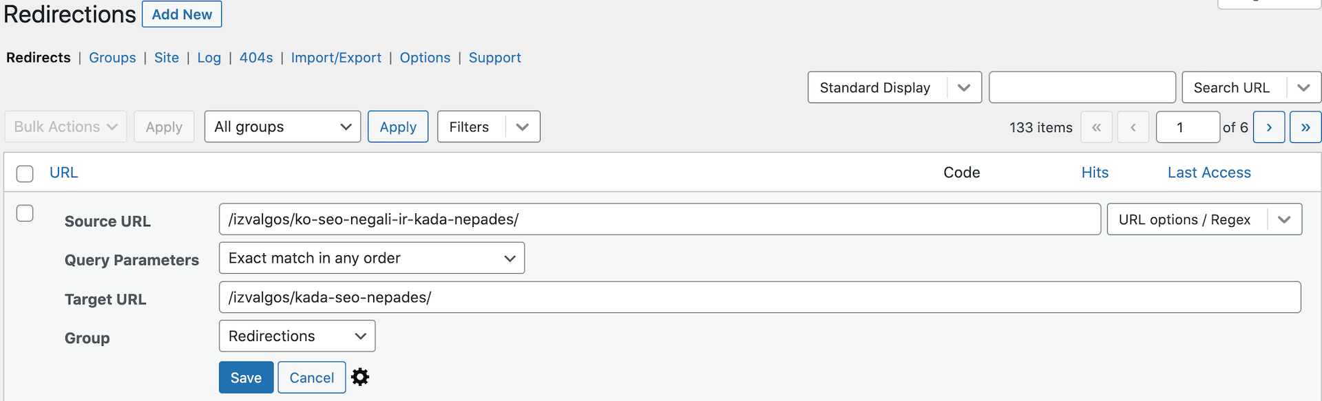 wordpress redirection iskiepis