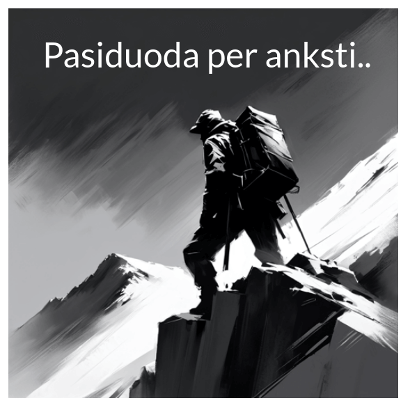 pasiduoda per anksti