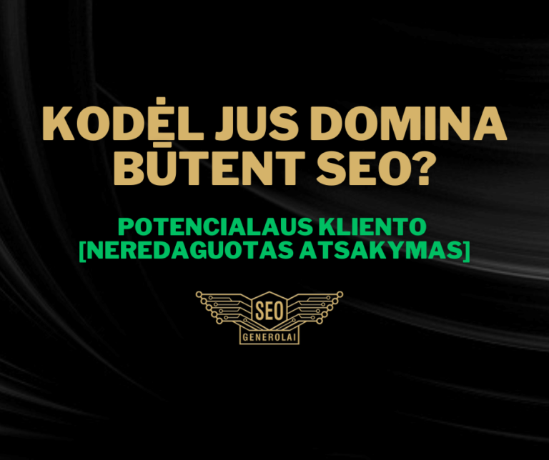 Kodėl Jus domina būtent SEO? [Neredaguotas kliento atsakymas..]