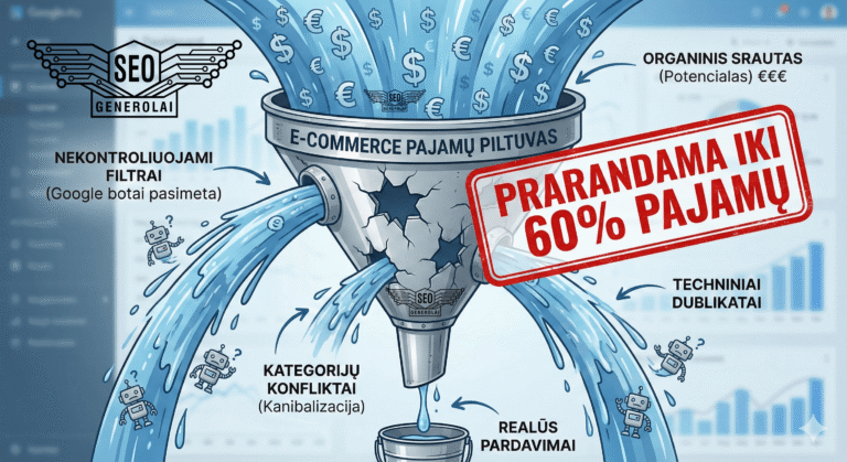 Kodėl 60% organinio srauto „sudega“ dar iki krepšelio? (Tai ne konkurentų darbas!)